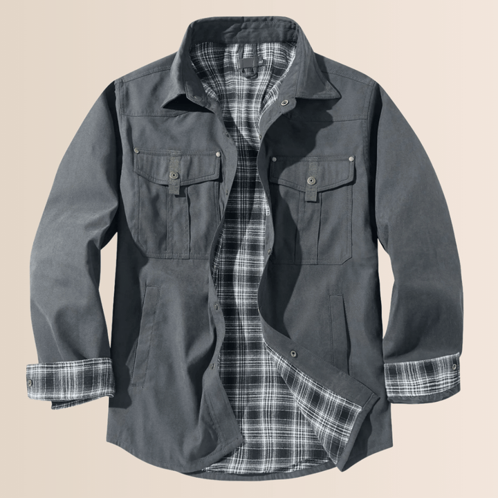 Vintage flannel plaid jakke til mænd