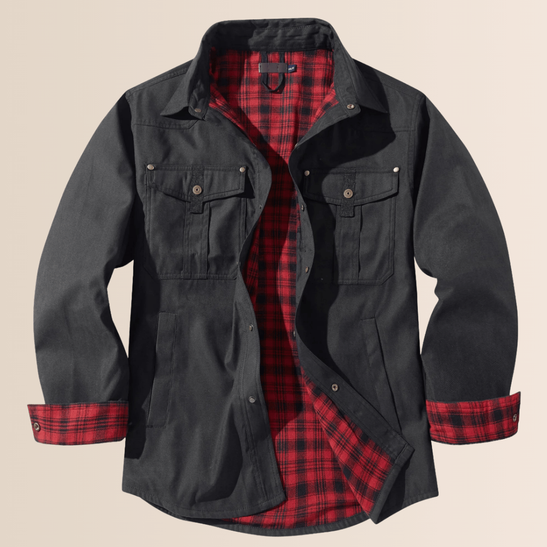 Vintage flannel plaid jakke til mænd