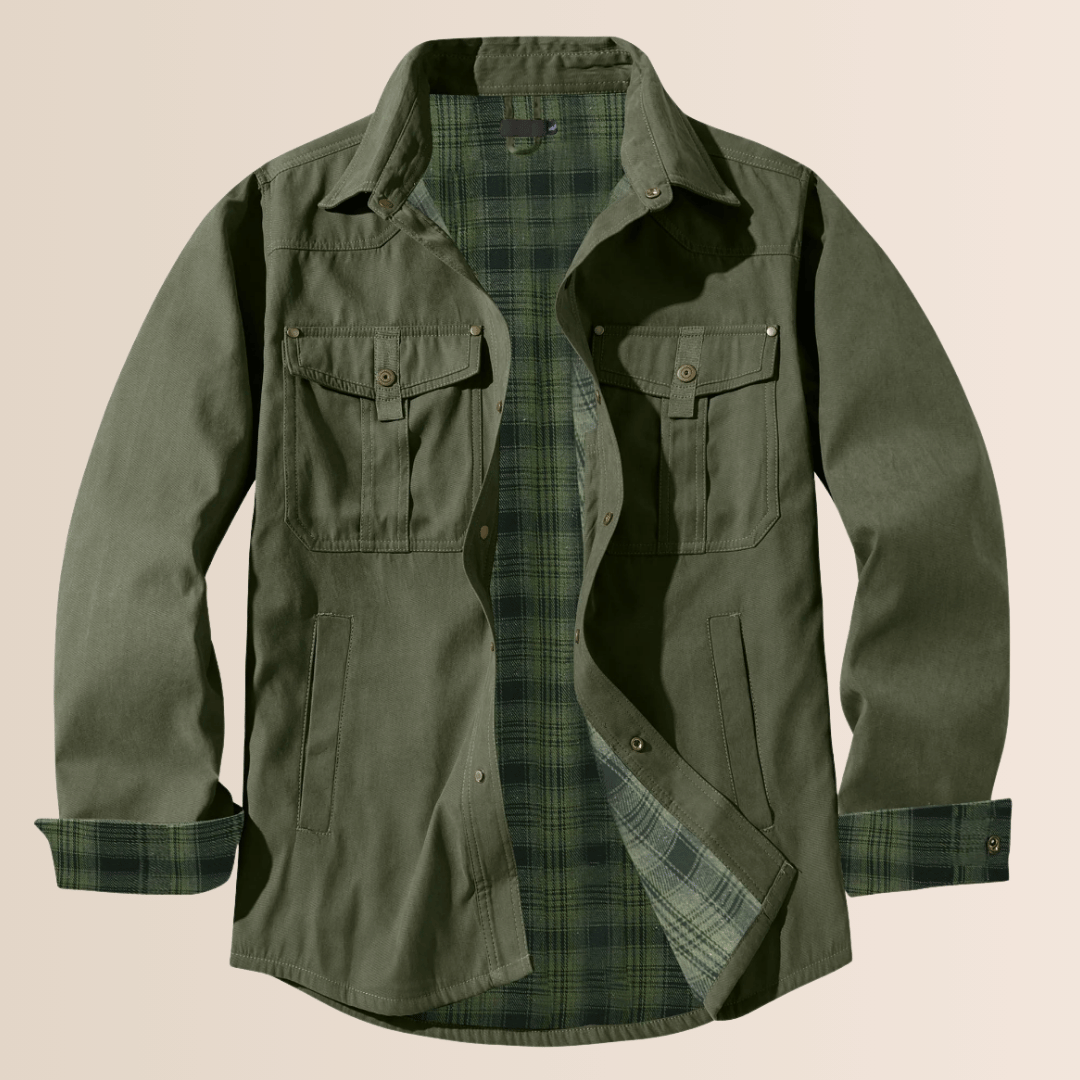 Vintage flannel plaid jakke til mænd