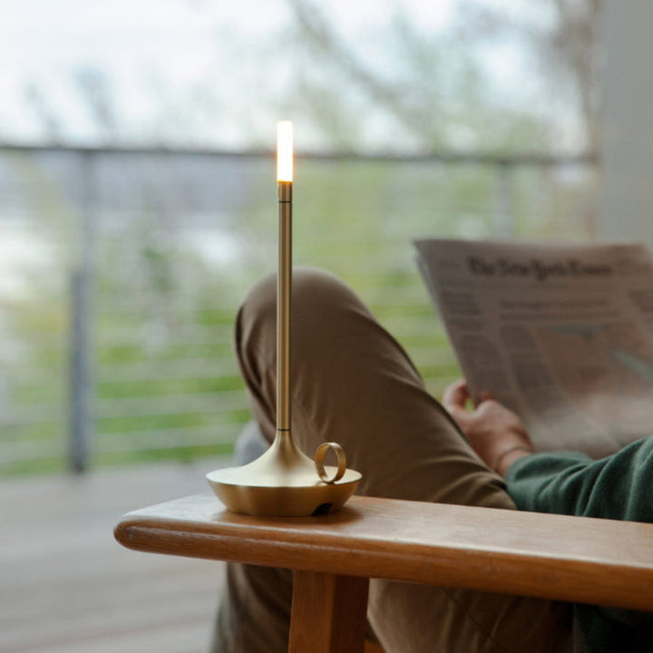 Genopladelig stearinlys bordlampe