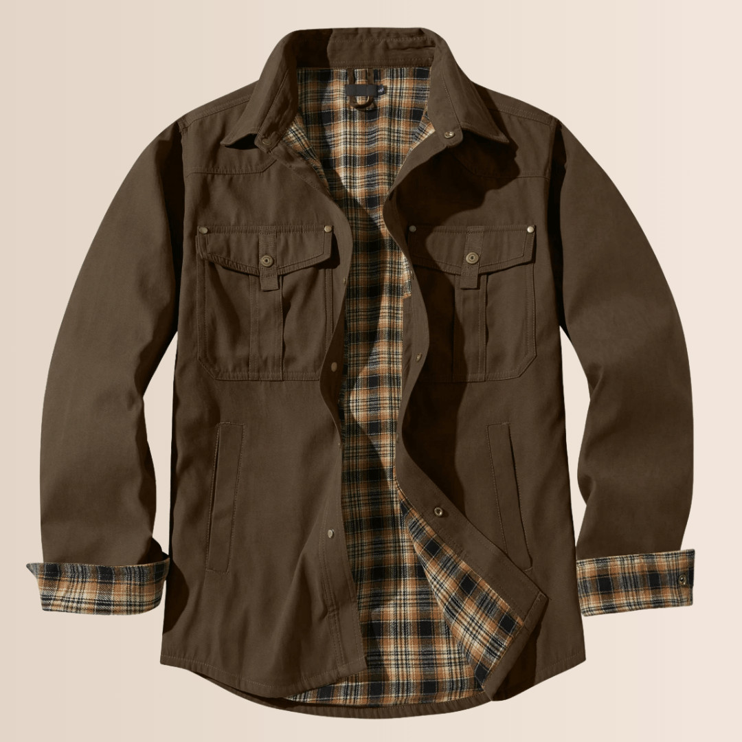 Vintage flannel plaid jakke til mænd