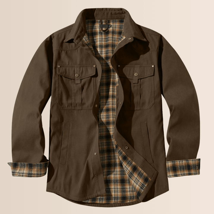 Vintage flannel plaid jakke til mænd