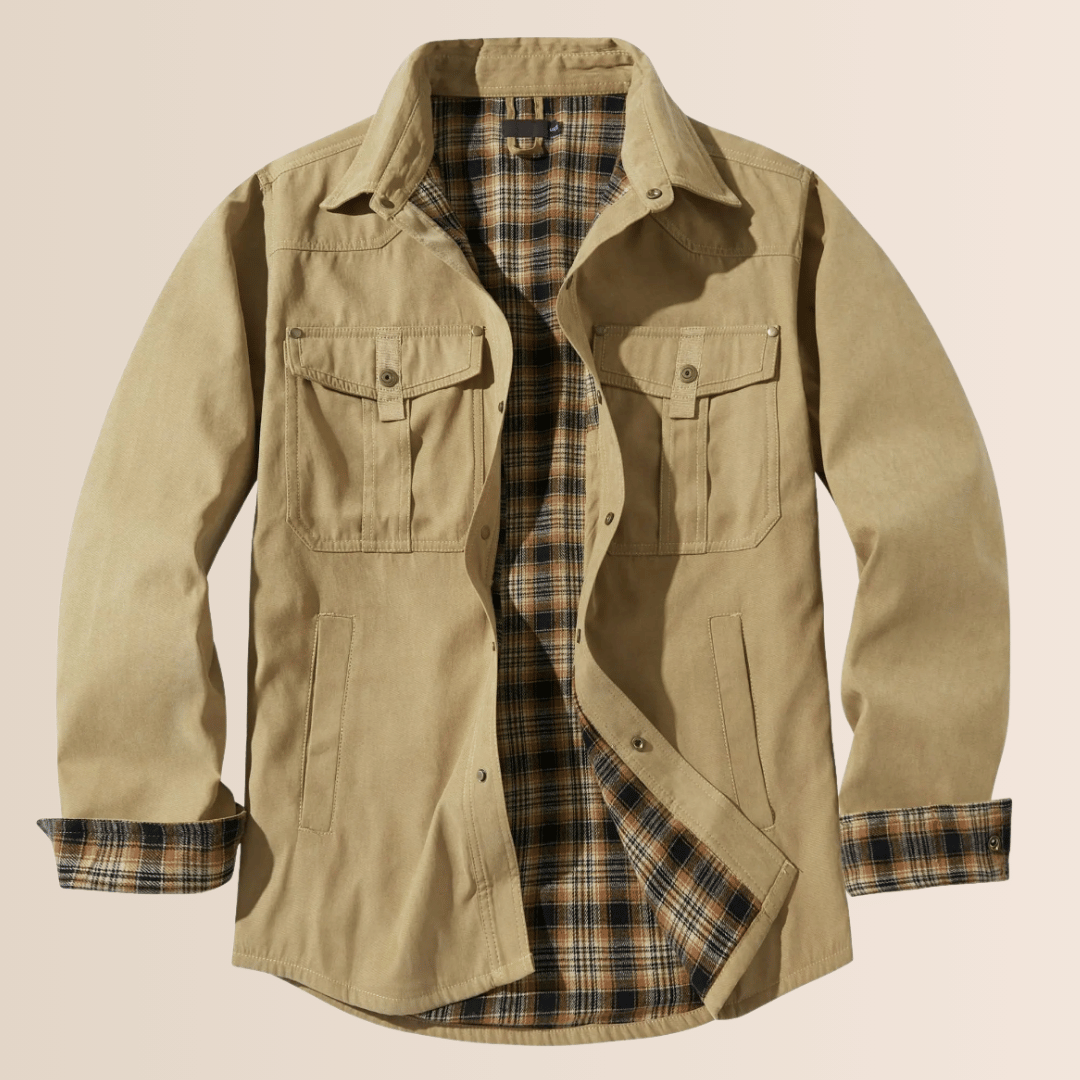 Vintage flannel plaid jakke til mænd