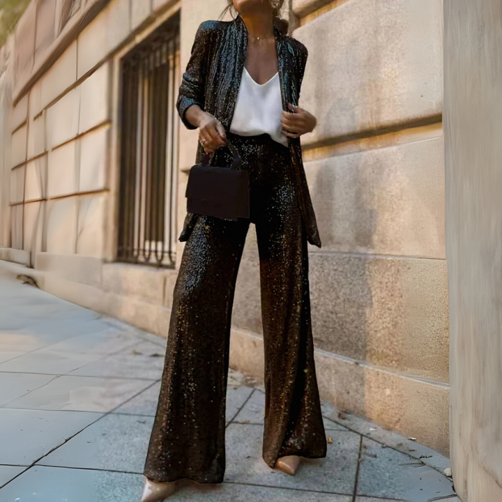 Glitrende cardigan i elegant feriestil