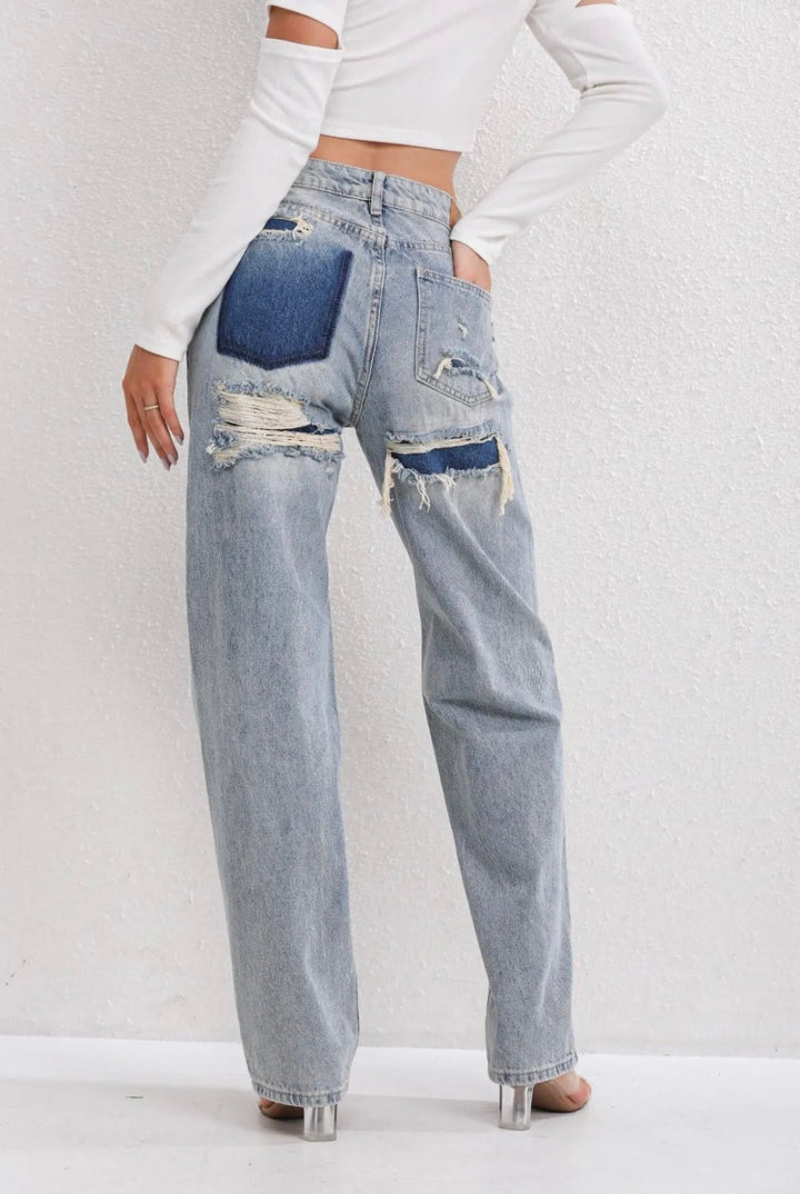 Kvinders Vintage slidte Jeans