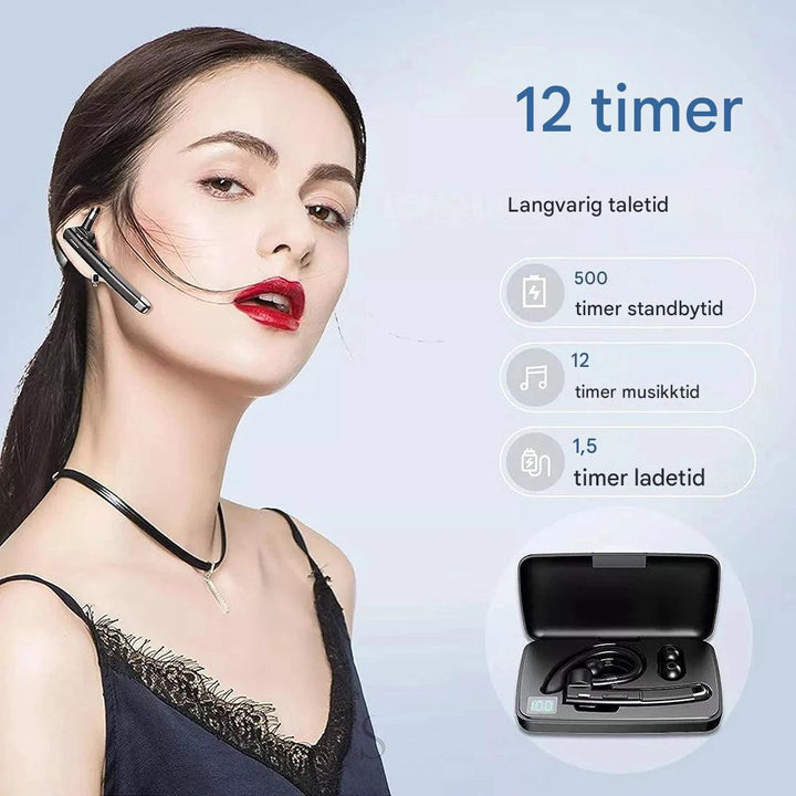 BT5.3 Bluetooth-headset med enkelt øre og støjreduktion