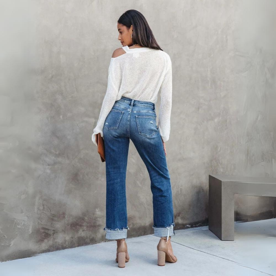 Høj Talje Denim Bukser