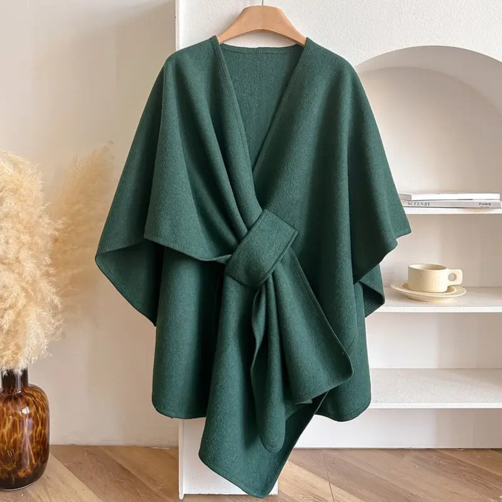 Luksuriøse Poncho Vindtæt Pels Sjal
