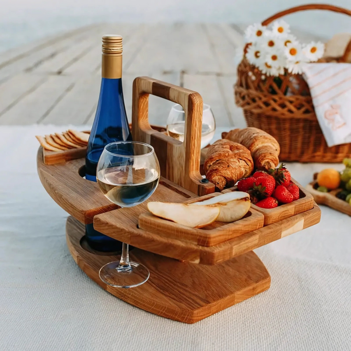 Bærbart træfoldeligt picnicbord