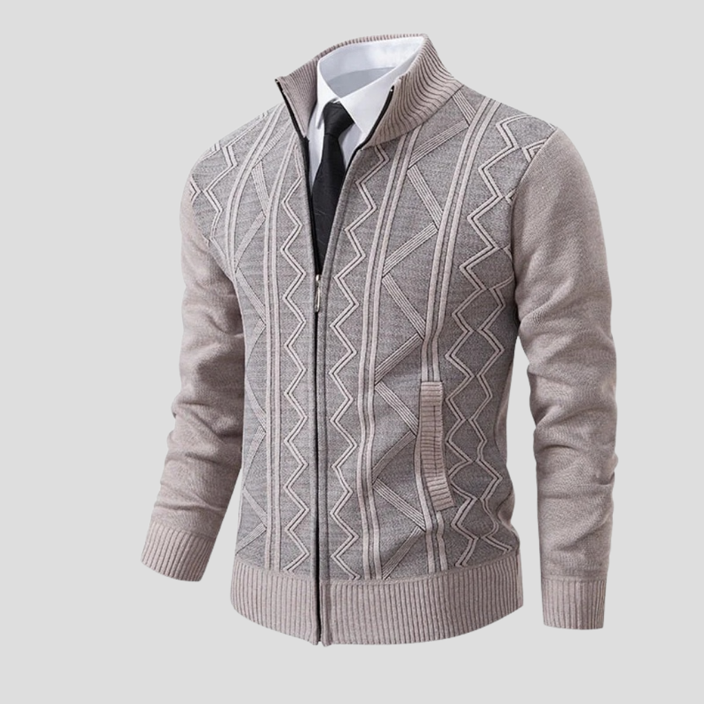 Herrecardigan – Strikstil i lag-på-lag-stil