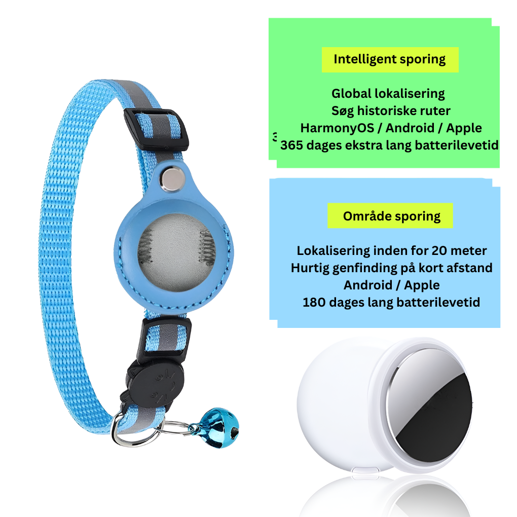 GPS-sporingshalsbånd til katte med reflekterende design
