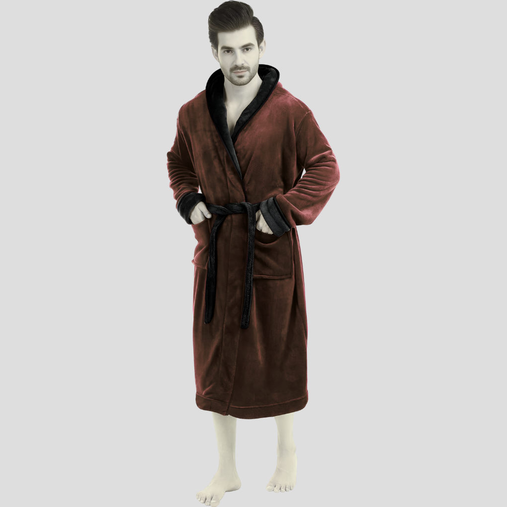 Behagelig fleece-badekåbe til mænd