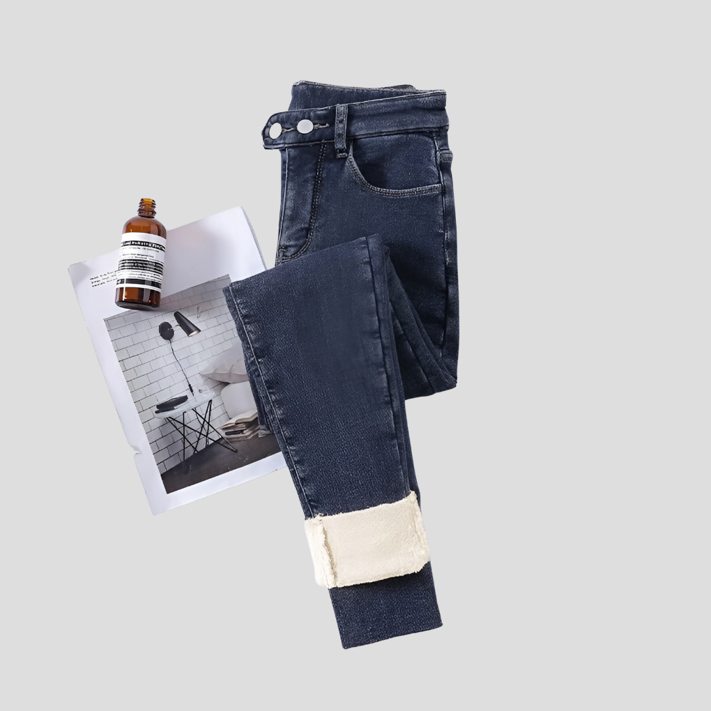 Højtaljede vinterjeans til kvinder