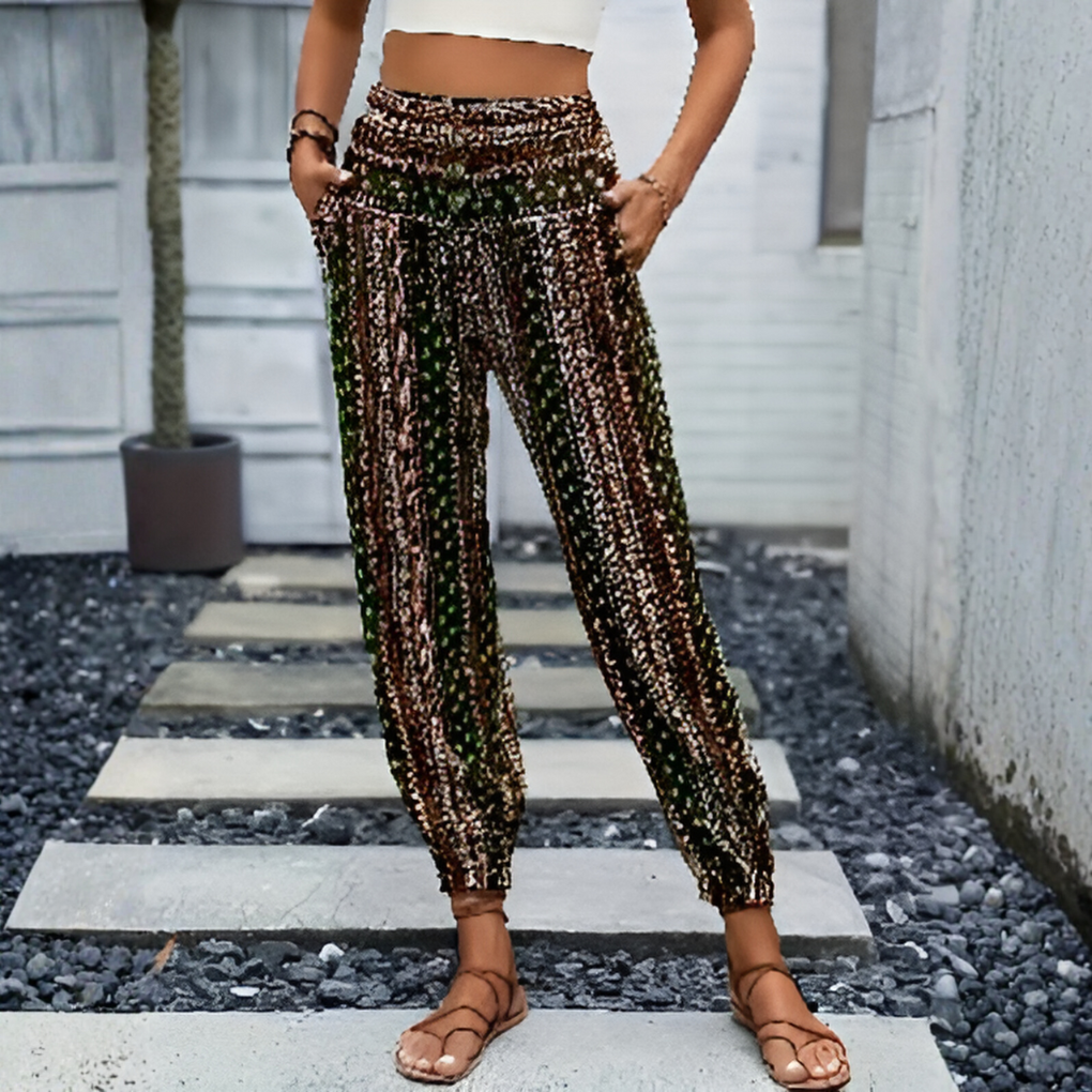 Boho Højtaljede Bukser til Kvinder