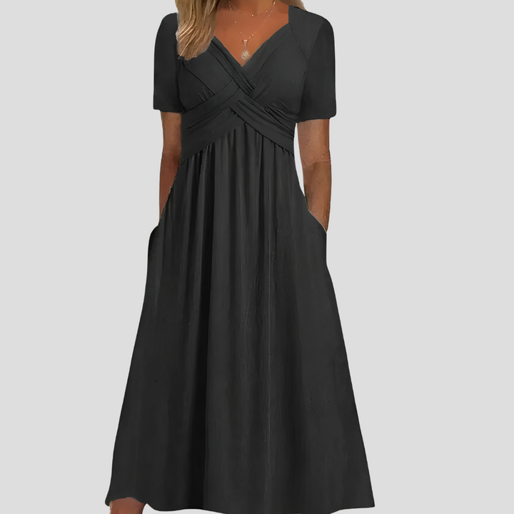 Elegant V-Hals Sommer Kjole