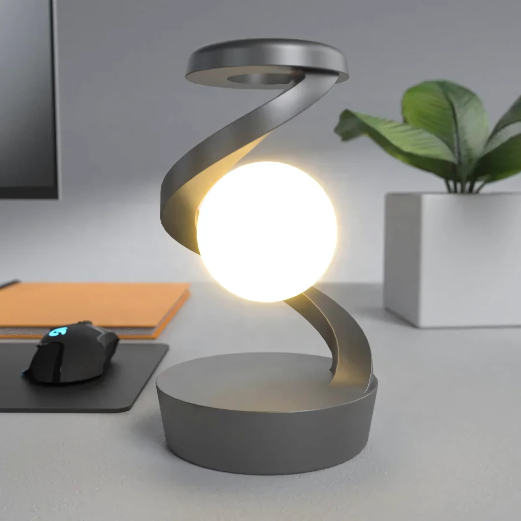 Moderne spiralbordlampe med varmt lys