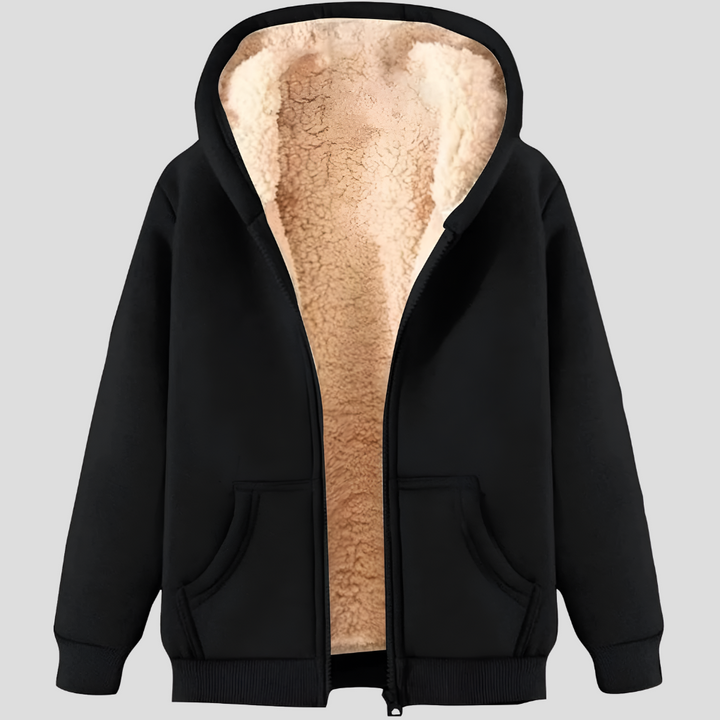 Varm herre vinterhoodie med fleecefor
