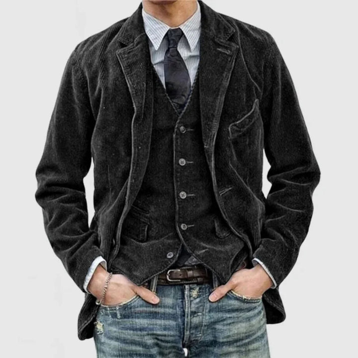 Stilfuldt vintage blazer- og veste-sæt