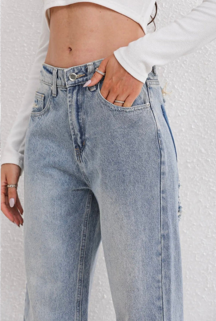 Kvinders Vintage slidte Jeans
