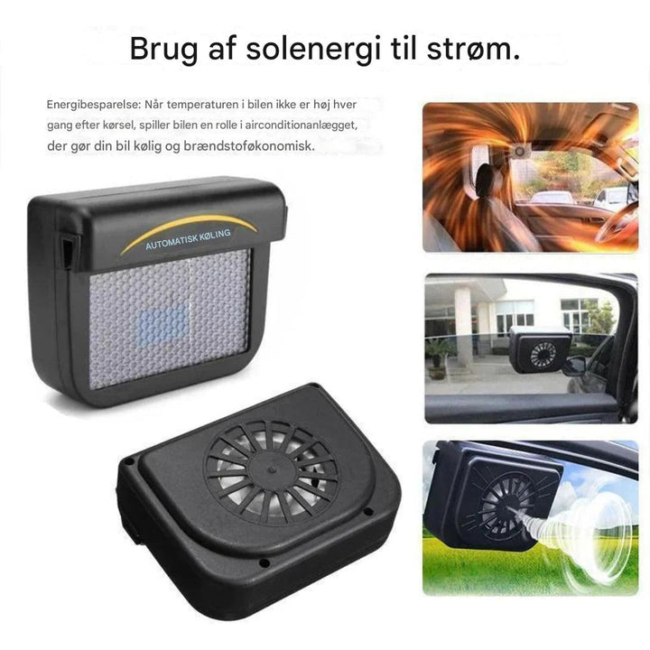 Solcelledrevet bilventilator til bilruder