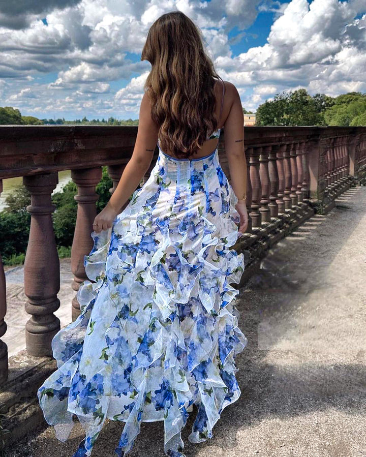 Kvinders Pjusket Blomstret Kjole