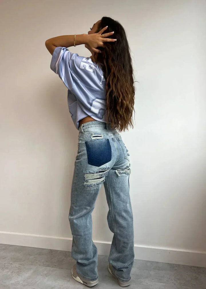 Kvinders Vintage slidte Jeans