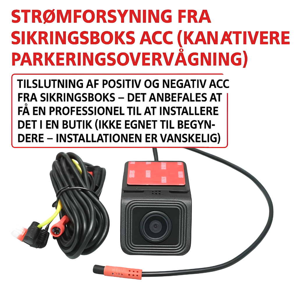 4K Wi-Fi Dashcam med GPS + dobbeltkamera