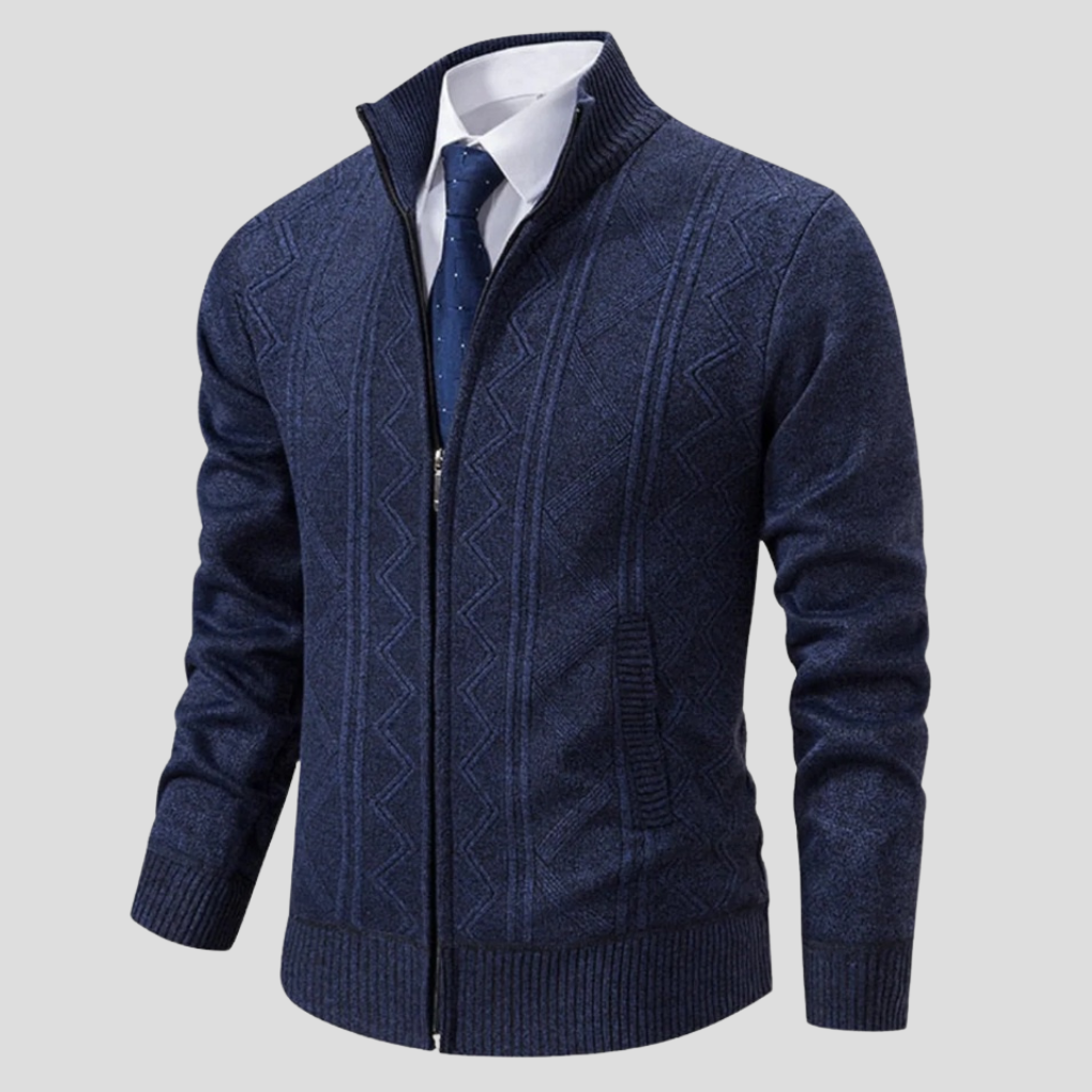 Herrecardigan – Strikstil i lag-på-lag-stil