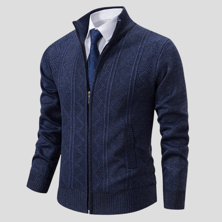 Herrecardigan – Strikstil i lag-på-lag-stil