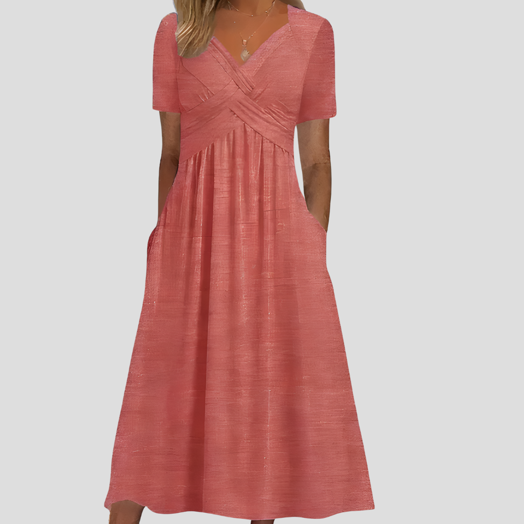 Elegant V-Hals Sommer Kjole