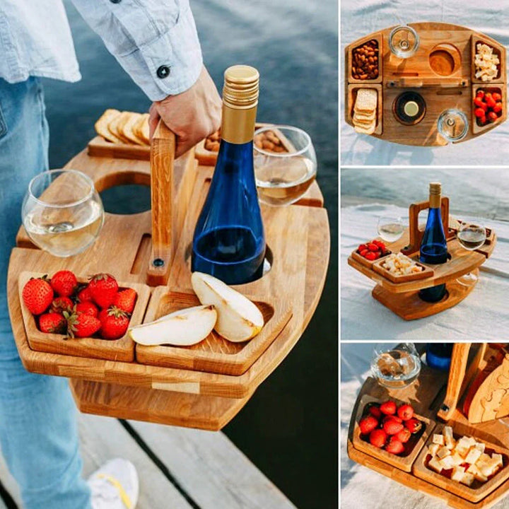 Bærbare Træ-Picnic Vin Tabel