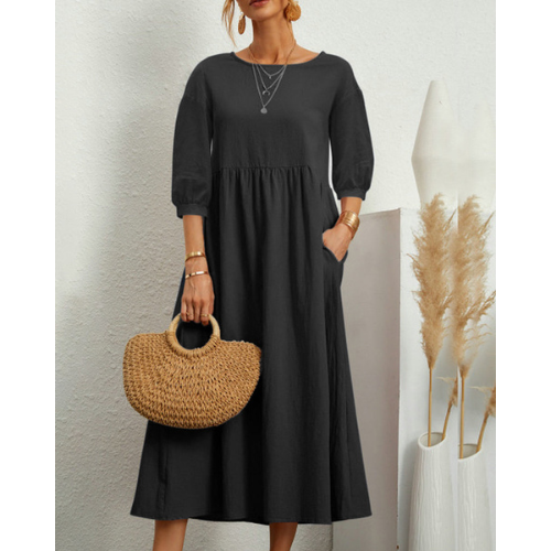 Elegant sommerkjole med smock til kvinder
