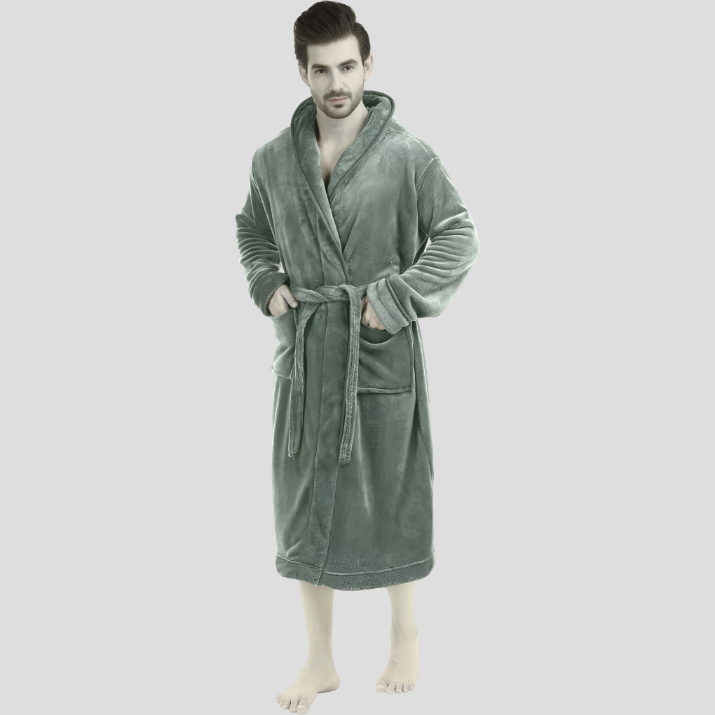 Behagelig fleece-badekåbe til mænd