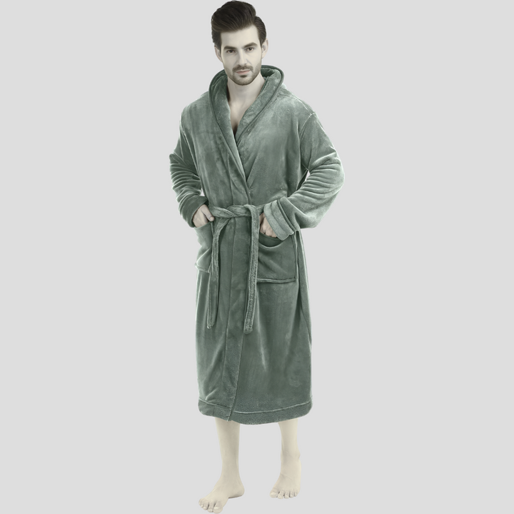 Behagelig fleece-badekåbe til mænd