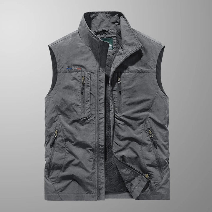 Åndbar Multi-Lomme Vest for Mænd