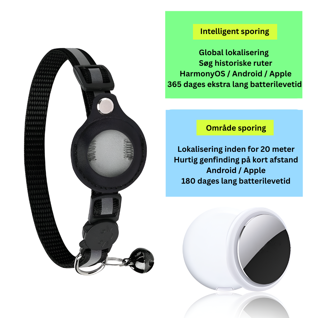 GPS-sporingshalsbånd til katte med reflekterende design