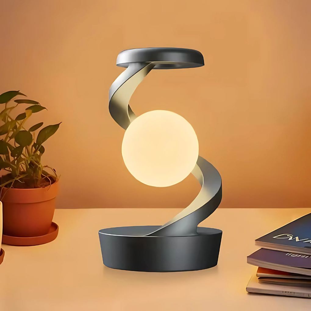 Moderne spiralbordlampe med varmt lys