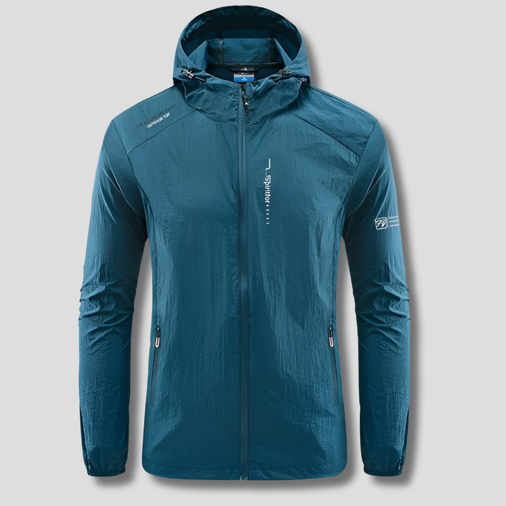 Ultralet vind- og solbeskyttende sommerjakke med hætte til mænd