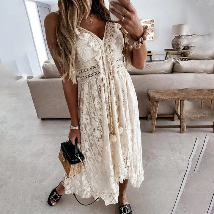 Boho Blondekjole med Kvaster