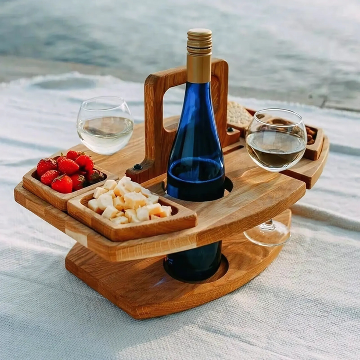 Bærbart træfoldeligt picnicbord