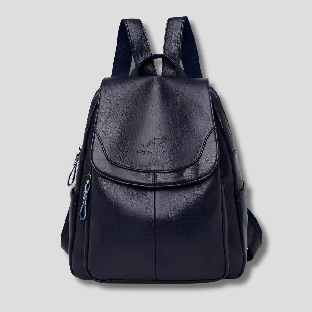 Tyverisikret læderrygsæk til stilfulde kvinder