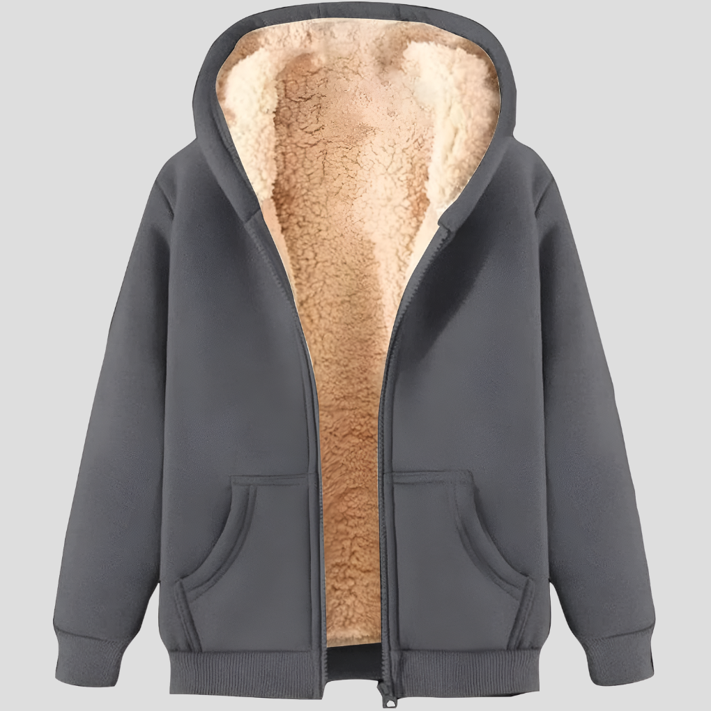 Varm herre vinterhoodie med fleecefor