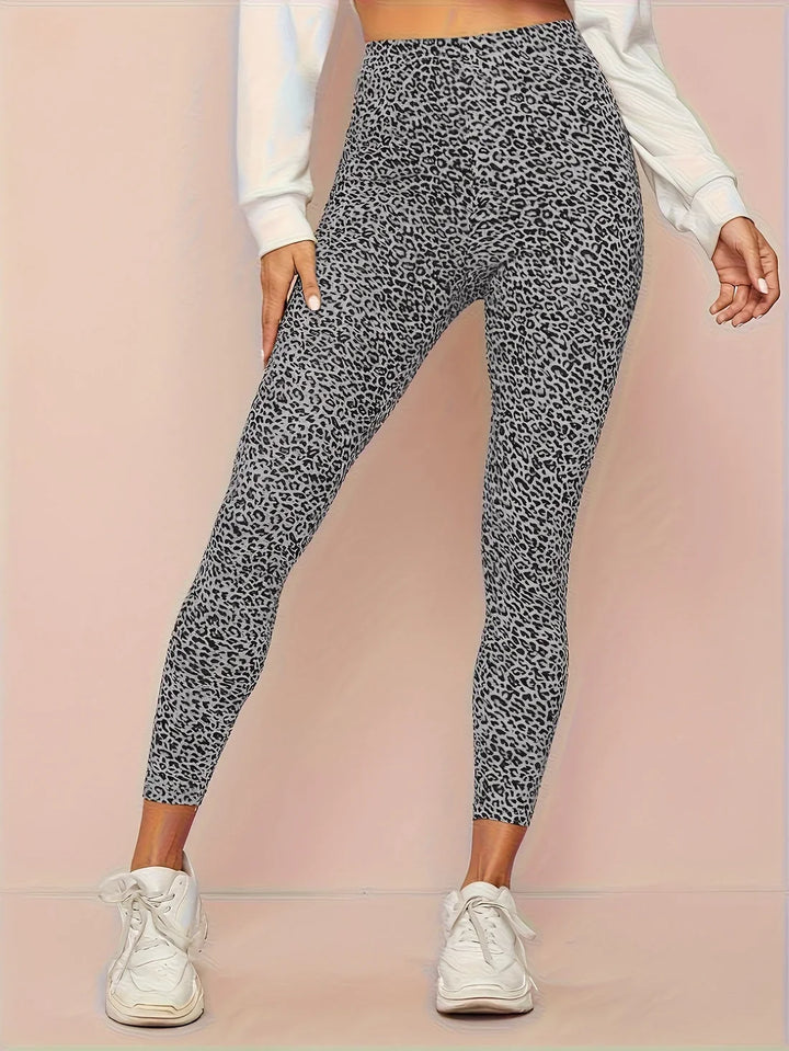 Leopard Print Højtaljede Leggings til Kvinder