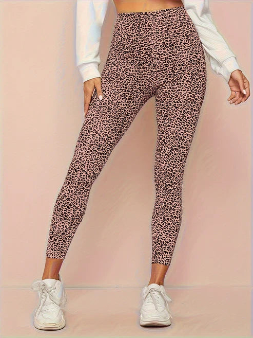 Leopard Print Højtaljede Leggings til Kvinder