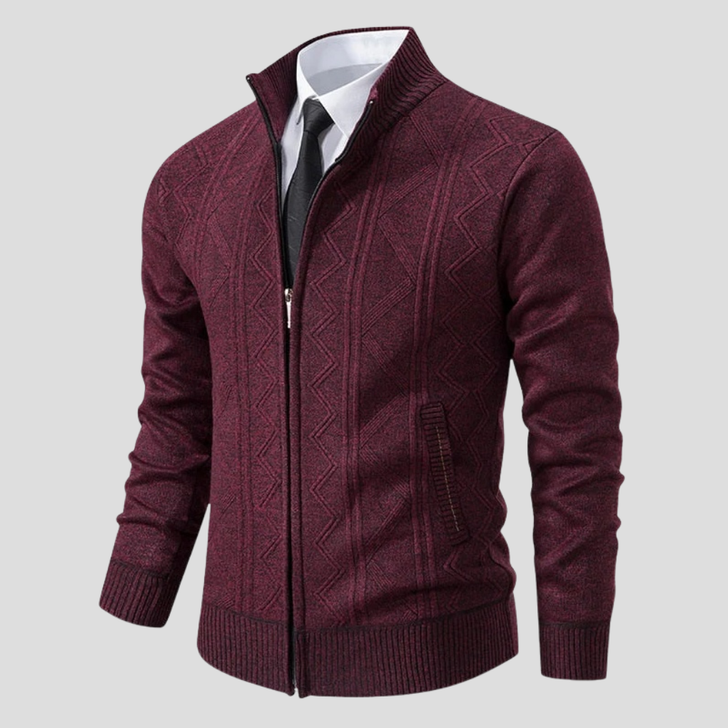 Herrecardigan – Strikstil i lag-på-lag-stil