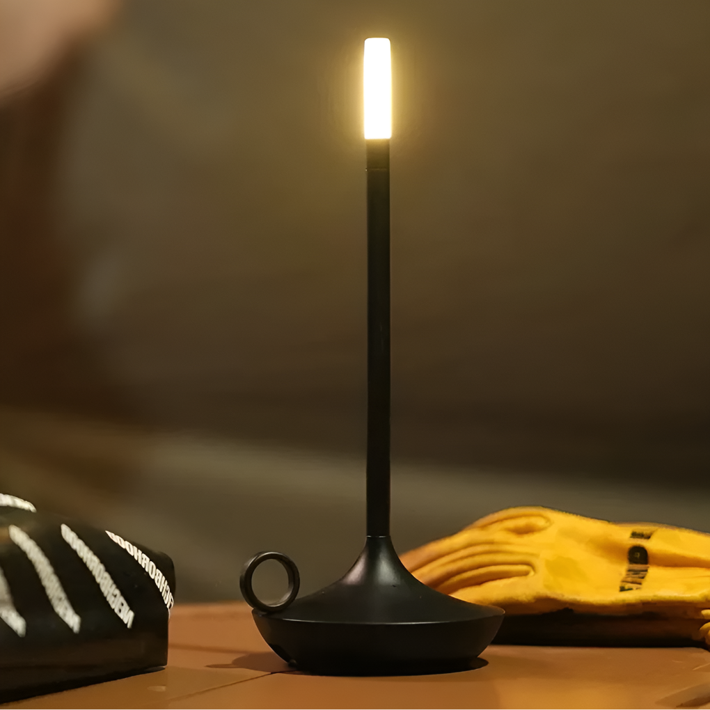 Genopladelig stearinlys bordlampe