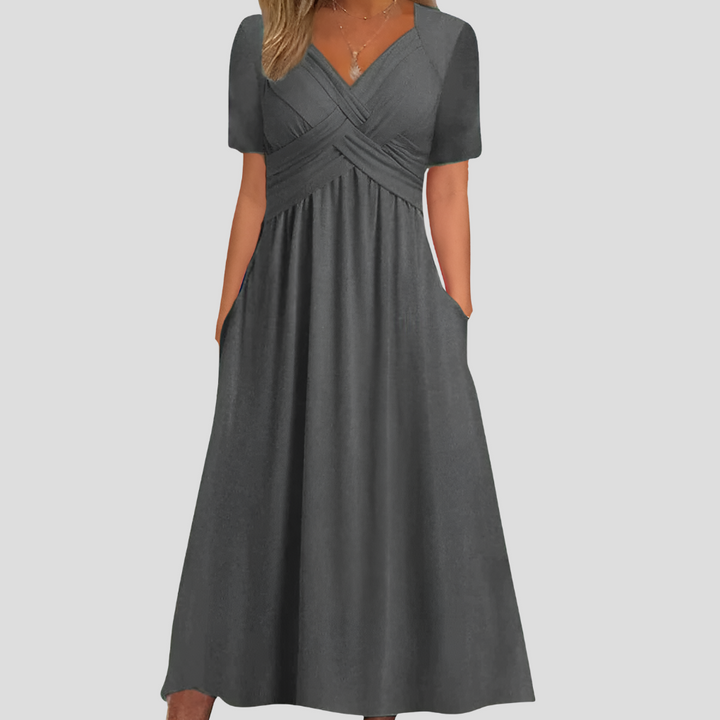 Elegant V-Hals Sommer Kjole