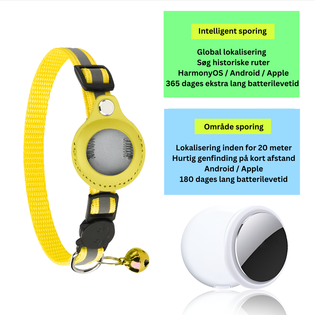 GPS-sporingshalsbånd til katte med reflekterende design