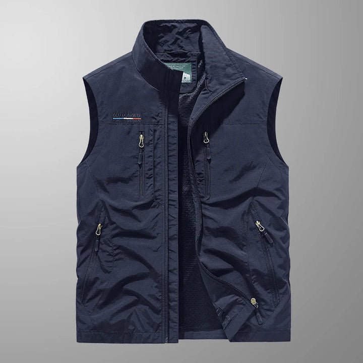 Åndbar Multi-Lomme Vest for Mænd