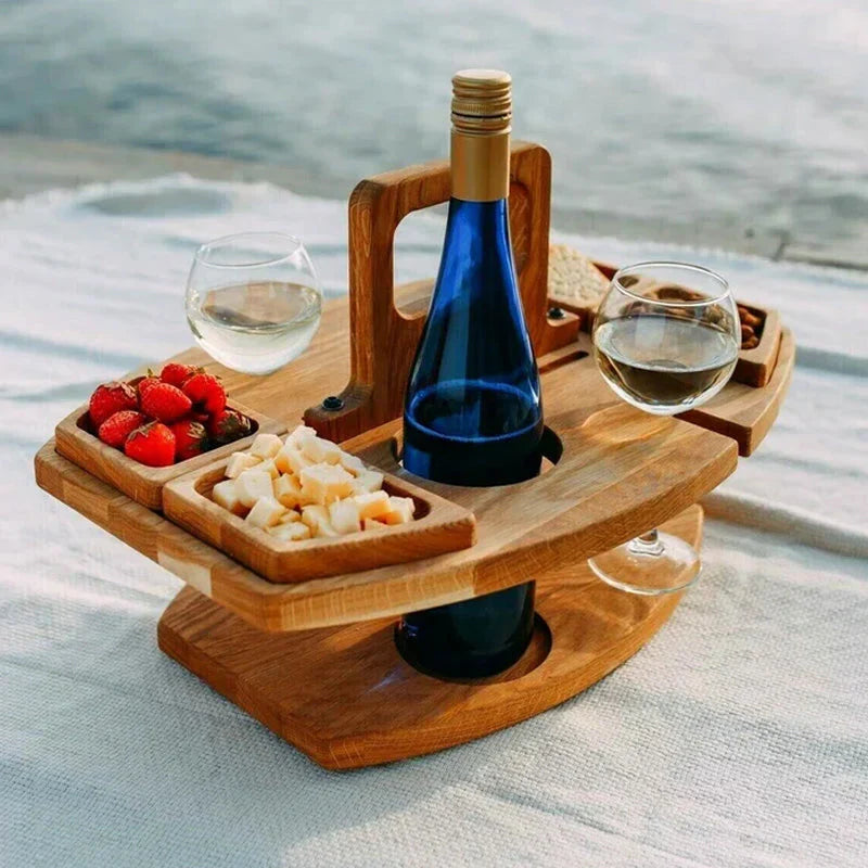 Bærbare Træ-Picnic Vin Tabel
